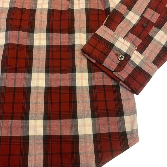 Old‎ Navy Dark Red and White Plaid Long Sleeve Button Down Shirt Sz XL NWT - Picture 5 of 13